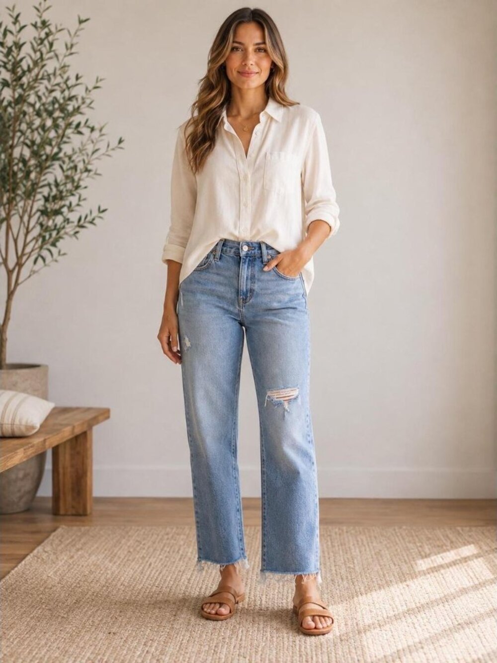 Madewell Perfect Vintage Wash Distressed Jeans Size 30
